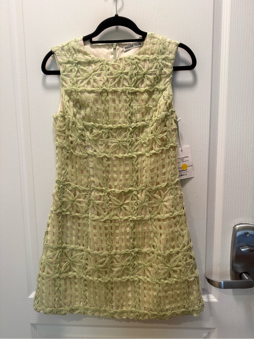 Maude Club Sleeveless Lace Overlay A-Line Mini Dress - Light Green Size S NWT - Picture 2 of 5